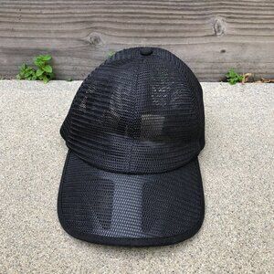 Men's Lightweight Mesh Cycling Hat Black Adjustable Bike Breathable Cap​​​​